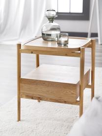 Table de chevet bois de chêne avec tiroir Libby, Brun clair, larg. 49 x haut. 60 cm