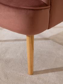 Poltrona in velluto rosa Adeline, Rivestimento: velluto di poliestere, Gambe: legno di quercia, Struttura: legno di pino, Velluto rosa cipria, beige, Larg. 60 x Prof. 67 cm
