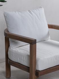 Chaise de jardin en bois d'acacia Erica, Tissu blanc, bois d'acacia, larg. 71 x haut. 55 cm
