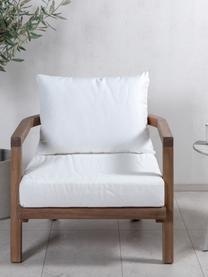 Chaise de jardin en bois d'acacia Erica, Tissu blanc, bois d'acacia, larg. 71 x haut. 55 cm