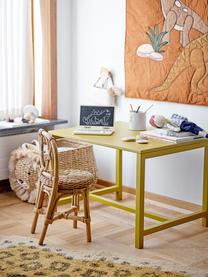 Table pour enfants Rese, MDF (panneau en fibres de bois à densité moyenne), bois d'hévéa, Jaune, larg. 73 x prof. 55 cm