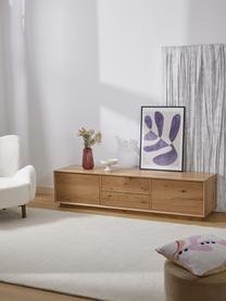 Tv-meubel Noel van essenhoutfineer met kabeldoorgang, Vezelplaat met gemiddelde dichtheid (MDF) met essenfineer, Licht hout, B 180 cm x H 45 cm
