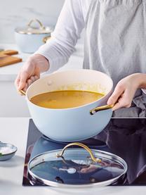Ensemble poêles et casseroles avec revêtement antiadhésif Padova, 10 élém., Bleu ciel, couleur dorée, Lot de différentes tailles