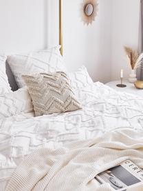 Funda nórdica texturizada de percal Faith, Blanco, Cama 90 cm (155 x 220 cm)