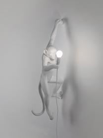 Design Außenwandleuchte Monkey mit Stecker, Leuchte: Kunstharz, Weiß, B 37 x H 77 cm