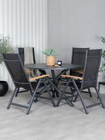 Składane krzesło ogrodowe Panama, Stelaż: aluminium, lakierowane, Czarny, S 58 x G 75 cm