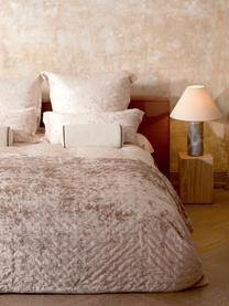 Housse de couette en satin de coton à motif floral Sakura, Beige, rose, blanc, larg. 260 x long. 240 cm