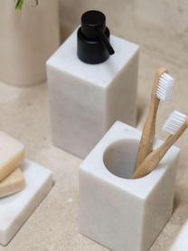 Distributeur de savon en marbre Andre, Marbre, Blanc, marbré, noir, Ø 7 x haut. 18 cm