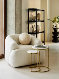 Tables gigognes en marbre Ella, 2 élém., Plateau : marbre blanc Structure : couleur dorée, mat, Lot de différentes tailles