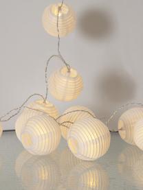 LED lichtslinger Festival, 300 cm, 10 lampions, Lampions: papier, Wit, L 300 cm