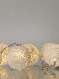 Guirnalda de luces LED Festival, 300 cm, 10 luces, Linternas: papel, Cable: plástico, Blanco, L 300 cm