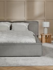 Čalouněná postel z manšestru s úložným prostorem Lennon, Šedý manšestr, Š 180 cm, D 200 cm
