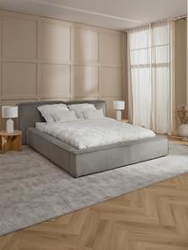 Čalúnená posteľ s úložným priestorom Lennon, Menčestrová sivá, Š 200 x D 200 cm