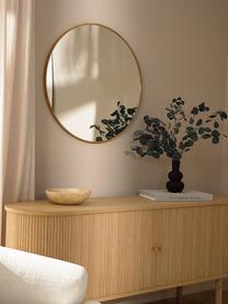Ronde wandspiegel Avery met bruine eikenhouten lijst, Lijst: eikenhout, FSC-gecertific, Eikenhout, Ø 55 x D 2 cm