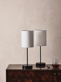 Klassische Nachttischlampen Seth, 2 Stück, Lampenschirm: Textil, Lampenfuß: Metall, lackiert, Weiß, Schwarz, Ø 15 x H 45 cm
