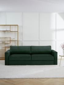 Divano letto 3 posti in velluto  con contenitore Tasha, Rivestimento: velluto (100% poliestere), Struttura: legno di pino massiccio, , Piedini: materiale sintetico, Velluto verde, Larg. 235 x Prof. 100 cm