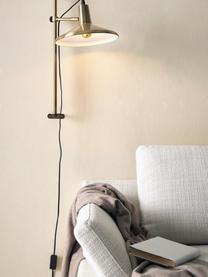 Große Höhenverstellbare Wandleuchte Twiss mit Stecker, Lampenschirm: Metall, lackiert, Messingfarben, T 40 x H 50 cm