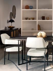 Silla con reposabrazos de terciopelo Zoe, Tapizado: terciopelo (poliéster) Al, Estructura: metal con pintura en polv, Terciopelo blanco crema, An 56 x F 62 cm