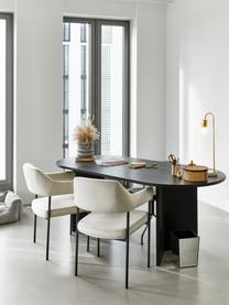 Silla con reposabrazos de terciopelo Zoe, Tapizado: terciopelo (poliéster) Al, Estructura: metal con pintura en polv, Terciopelo blanco crema, An 56 x F 62 cm