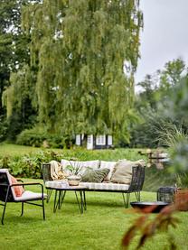 Garten-Loungesessel Hampton, Bezug: Stoff, Gestell: Metall, beschichtet, Rückenlehne: Seil, Webstoff Beige, Schwarz, B 65 x T 68 cm
