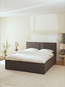 Cama tapizada Dream, con espacio de almacenamiento, Tapizado: poliéster (texturizado) A, Estructura: madera de pino maciza con, Tejido gris oscuro, An 200 x L 200 cm