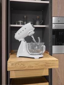 Küchenmaschine 50's Style in Weiß, Gehäuse: Aluminiumdruckguss, Schüssel: Glass, Weiß, glänzend, B 40 x H 38 cm