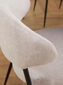 Sedia imbottita Adele 2 pz, Rivestimento: 95% poliestere, 5% nylon , Struttura: metallo verniciato a polv, Tessuto beige, Larg. 54 x Prof. 57 cm