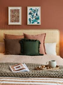 Poszewka na poduszkę z chwostami Shylo, 100% bawełna, Zielony, S 40 x D 40 cm