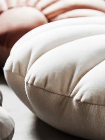 Cuscino in velluto a forma di conchiglia Shell, Retro: 100% cotone, Bianco crema, Larg. 32 x Lung. 27 cm