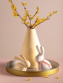 Lapin de Pâques en porcelaine Pesaro, 2 pièces, Porcelaine, Blanc, rose, larg. 11 x haut. 15 cm