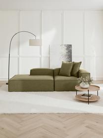 Modulo Chaise-longue Lennon, Rivestimento: 100% poliestere Con 115.0, Struttura: legno di pino massiccio, , Piedini: plastica, Tessuto verde, Larg. 150 x Alt. 68 cm, schienale a destra