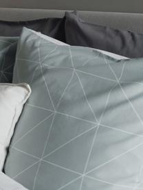 Housse de couette réversible en coton renforcé Marla, Gris, blanc, larg. 240 x long. 220 cm