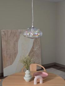 Lampa wisząca ze szkła Amora, Opalizujący, chrom, Ø 35 x W 20 cm