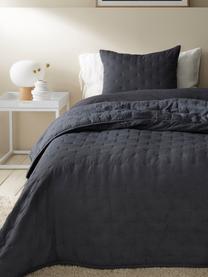 Gewatteerde bedsprei Wida in donkergrijs, 100% polyester, Donkergrijs, B 180 x L 260 cm (voor bedden tot 140 x 200)