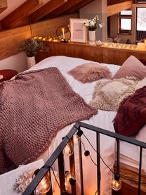 Poszewka na poduszkę ze skóry owczej Oslo, proste włosie, Blady różowy, S 40 x D 40 cm