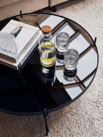 Okrągły stolik kawowy ze szklanym blatem Cupid, Stelaż: żelazo malowane proszkowo, Blat: czarne szkło, Czarny, Ø 83 x W 35 cm