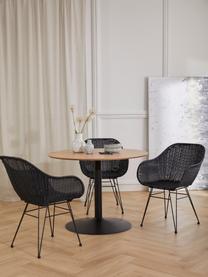 Tavolo rotondo con finitura in legno di frassino Minorca, Ø 100 cm, Legno, nero, Ø 100 x Alt. 75 cm