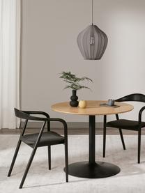 Table ronde avec placage en frêne Menorca, Ø 100 cm, Bois, noir, Ø 100 x haut. 75 cm