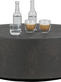 Table basse ronde de jardin béton Dean, Béton- et fibre de verre, enduit, Brun foncé, Ø 80 x haut. 32 cm