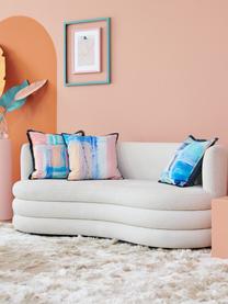 Kussenhoes Colori in aquarel look met franjes, Franjes: 100% polyester, Blauwtinten, B 50 x L 50 cm