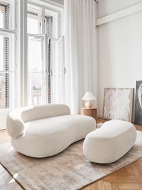 Divano curvo a fagiolo 3 posti Alba, Rivestimento: 97% poliestere, 3% nylon , Struttura: legno massiccio di abete , Piedini: plastica, Tessuto bianco crema, Larg. 235 x Prof. 114 cm, schienale a destra