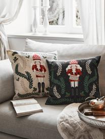 Poszewka na poduszkę ze świątecznym motywem Drummer, 100% bawełna, Kremowobiały, S 45 x D 45 cm