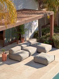 Outdoor poef Square, Bekleding: polyester, polypropyleen,, Frame: gelakt aluminium, Beige, B 101  x D 101 cm