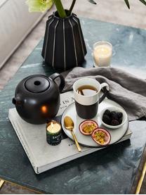 Keramische theepot Nordic Kitchen in mat zwart, 1 L, Pot: keramiek, Mat zwart, 1 L