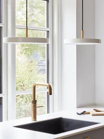 Design LED-Pendelleuchte Asteria, Lampenschirm: Aluminium, lackiert, Dekor: Stahl, lackiert, Perlweiß, Goldfarben, Ø 31 x H 14 cm