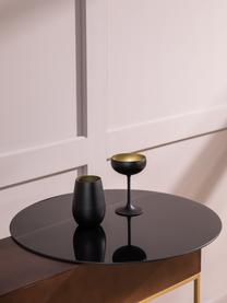 Kristallen longdrinkglazen Elements, 6 stuks, Kristalglas, gecoat, Zwart, messingkleurig, Ø 9 x H 12 cm, 465 ml