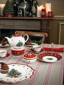 Set stoviglie in porcellana con motivo natalizio Delight, 2 persone, 6 pz, Porcellana Premium, Bianco, rosso, multicolore, Set in varie misure