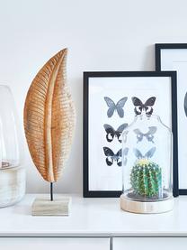 Oprawiony druk cyfrowy Butterflies Dark, Stelaż: tworzywo sztuczne, Czarny, biały, S 30 x W 40 cm