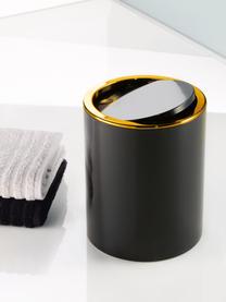 Poubelle design couvercle à bascule Golden Clap, Plastique, Noir, 5 l