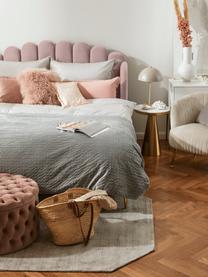 Cama tapizada en terciopelo Glamour, Estructura: madera de pino maciza, Patas: metal latón, Tapizado: terciopelo (poliéster) Al, Terciopelo rosa, 160 x 200 cm
